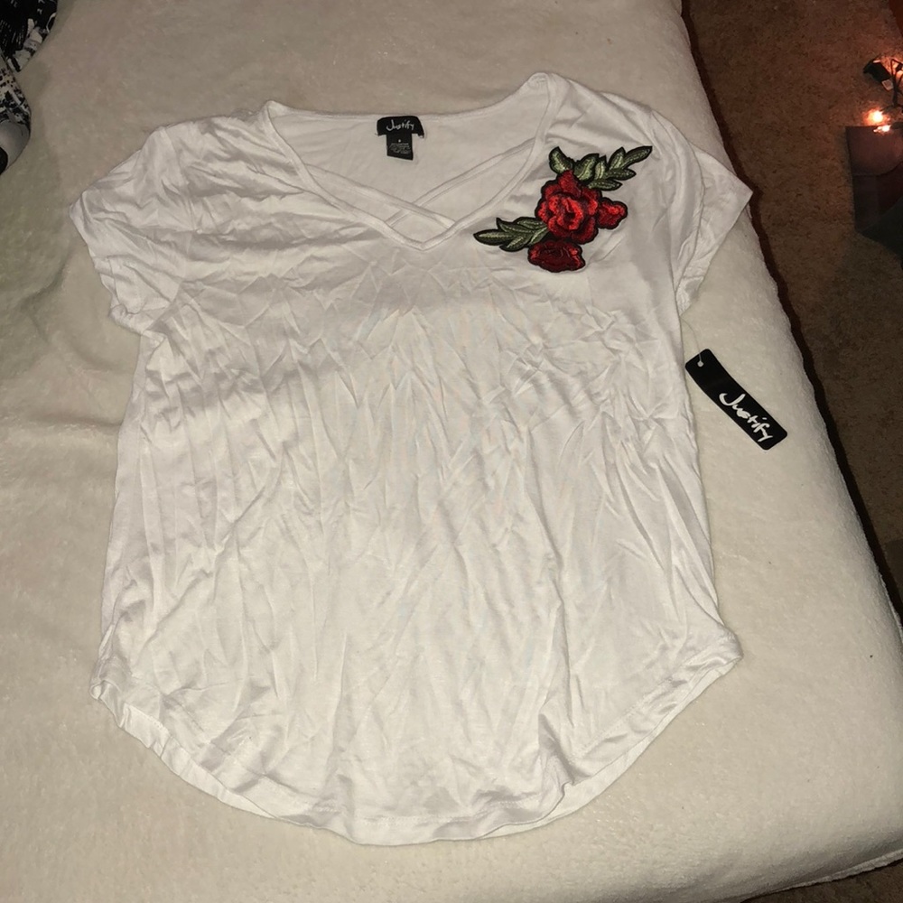CRISS CROSS FLORAL PRINT SHIRT